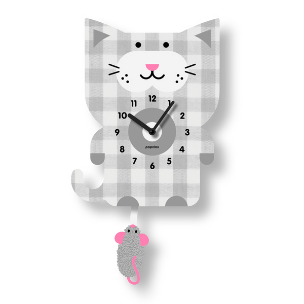  Pendulum Clock | Cat & Mouse - Pendulum Clocks - Poshinate Kiddos Baby & Kids Store - GIF of clock