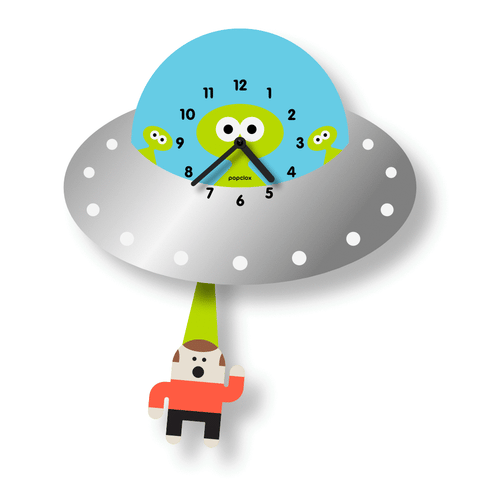 Pendulum Clock | Spaceship Saucer - Pendulum Clocks - Poshinate Kiddos Baby & kids Store - front gif