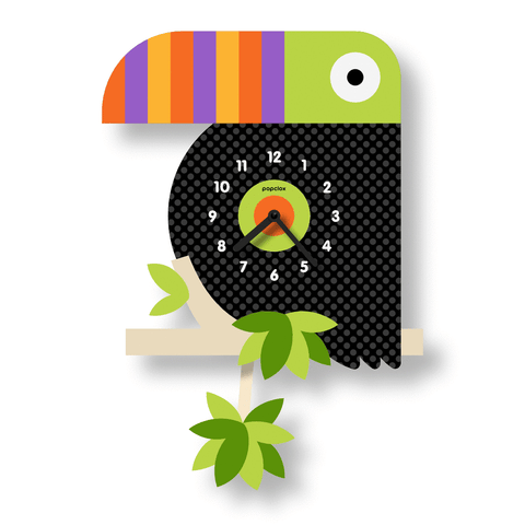 Pendulum Clock | Toucan - Pendulum Clocks - Poshinate Kiddos Baby & Kids Store - GIF of clock