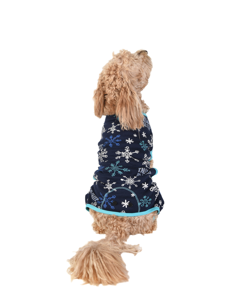 Dog Clothes | Flapjacks Snowflake | Navy Teal | Poshinate Kiddos Baby & Kids Boutique | on Dog