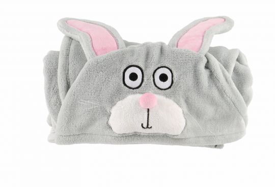 Hooded Kids Fleece Blanket | Bunny | Blankets | Poshinate Kiddos Baby & Kids | Rolled Up