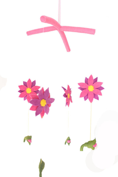 Hanging Felt Mobile | Flowers - Nursery Decor -  - Poshinate Kiddos