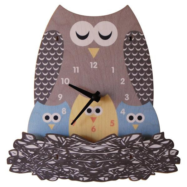 Clock | Owl Family - Pendulum Clocks - Poshinate Kiddos