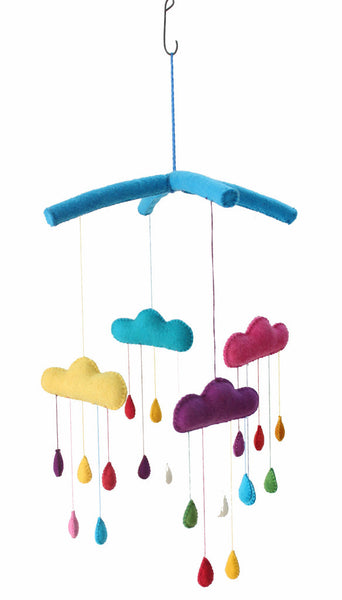 Hanging Felt Mobile | Raindrops - Nursery Decor -  - Poshinate Kiddos