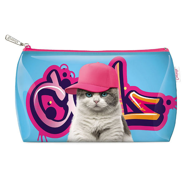 Kids Purse | Kitty Cat at on Graffiti Pink | Large - Accessories - Purses - Poshinate Kiddos