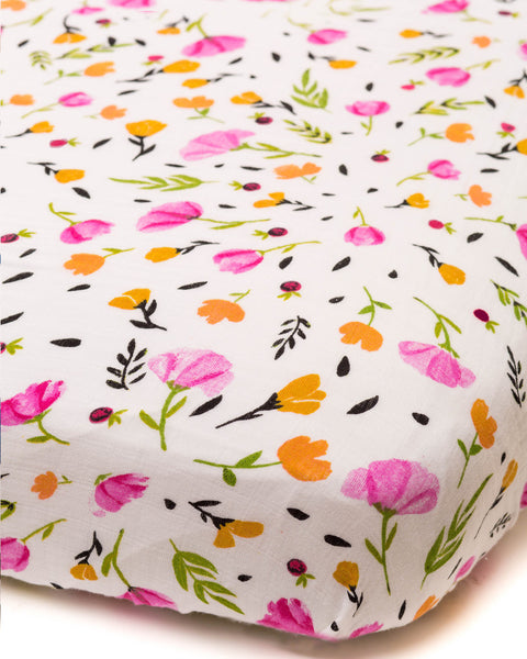 Crib Sheets | Fitted Cotton Muslin | Berry & Bloom - Crib Sheets -  - Poshinate Kiddos