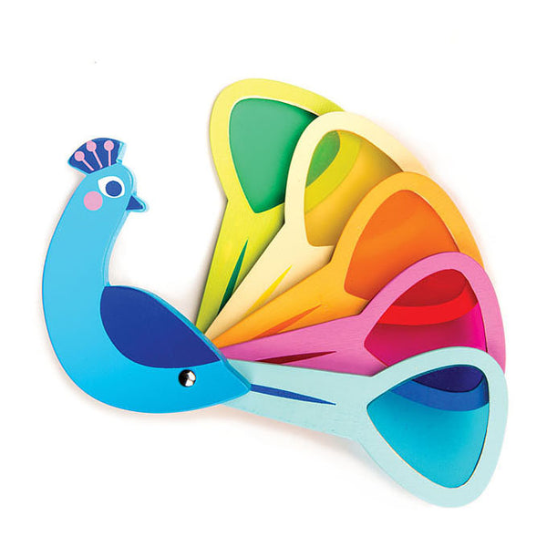 Wooden Toys | Colorful Peacock Feathers | Sustainable Wood
