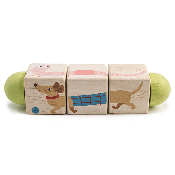 Wooden Toys | Matching & Dexterity Animal Twist Cubes | Sustainable Wood