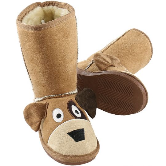 Kids Slippers / Boots | Puppy Dog | Brown - Slippers & Boots - Poshinate Kiddos Baby & Kids Store